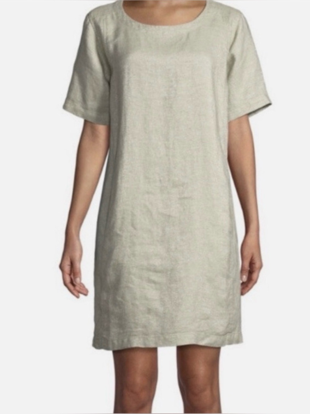 NWT Eileen Fisher Twinkle Organic Linen Shift Dress Large